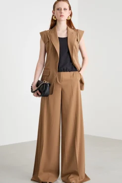 Pantalone in gabardina - Cammello