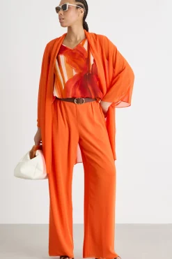 Pantalone in georgette - Arancione