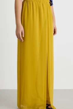 Pantalone in georgette - Giallo