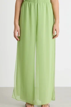 Pantalone in georgette - Verde