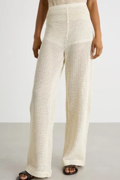 Pantalone in jersey di rete - Avorio
