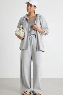 Pantalone in jersey double - Grigio