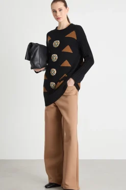 Pantalone in jersey felpa - Cammello