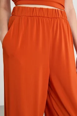 Pantalone in jersey fluido - Arancione