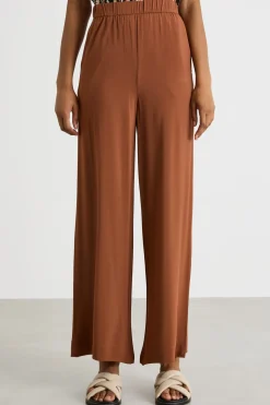 Pantalone in jersey fluido - Marrone