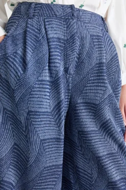 Pantalone in jersey jacquard - Blu