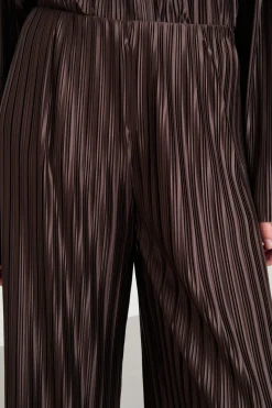 Pantalone in jersey plissé - Marrone