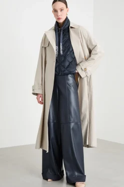Pantalone in jersey spalmato - Blu