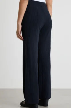Pantalone in maglia a coste - Blu