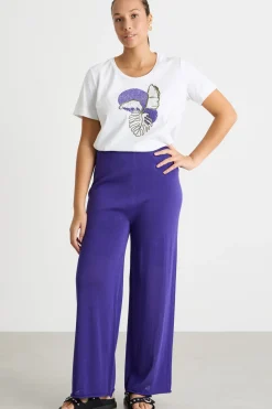 Pantalone in maglia - Viola
