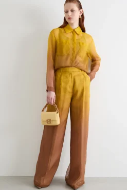 Pantalone in organza sfumata - Giallo