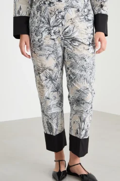 Pantalone in popeline - Bianco Nero