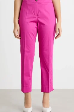 Pantalone in raso stretch - Fuxia