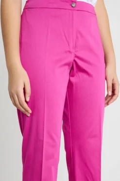 Pantalone in raso stretch - Fuxia