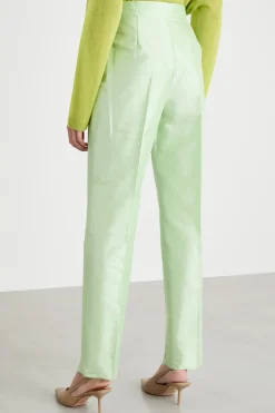Pantalone in shantung - Verde
