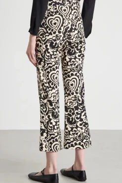 Pantalone in stuoia stampata - Beige Nero