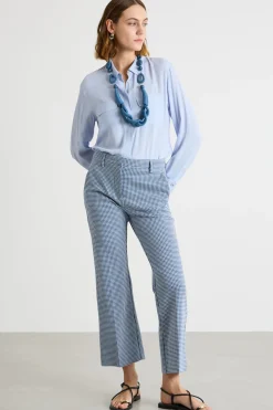 Pantalone in stuoia stampata - Blu