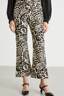 Pantalone in stuoia stampata - Nero Bianco