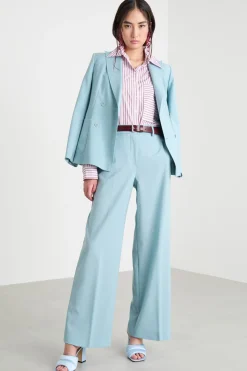 Pantalone in tela - Azzurro