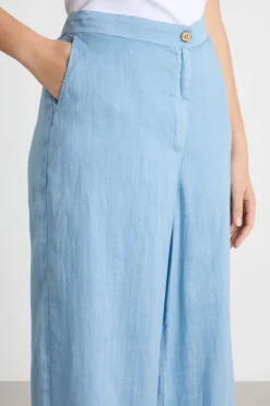 Pantalone in tela - Azzurro