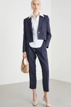 Pantalone in tela natté - Blu