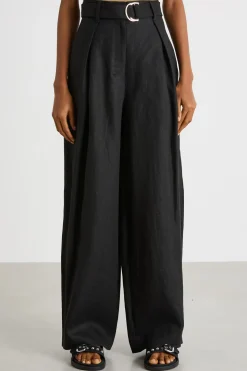 Pantalone in tela pesante - Nero