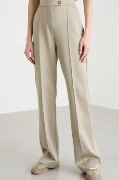 Pantalone in tessuto compatto - Beige