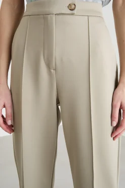 Pantalone in tessuto compatto - Beige