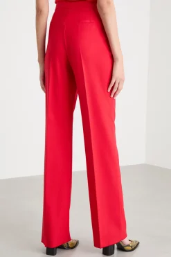 Pantalone in tessuto fluido stretch - Rosso