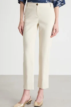 Pantalone in tessuto stretch - Avorio