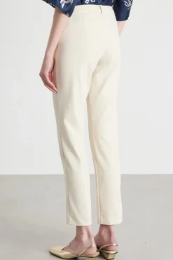 Pantalone in tessuto stretch - Avorio