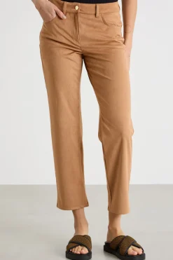 Pantalone in tessuto stretch - Cammello