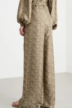 Pantalone in twill stampato - Verde