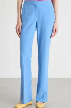 Pantalone in twill tecnico stretch - Azzurro
