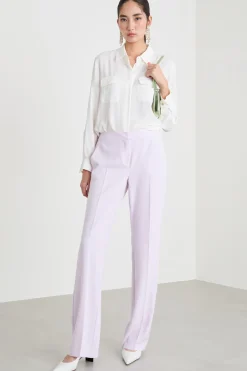 Pantalone in twill tecnico stretch - Rosa