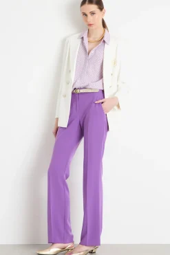 Pantalone in twill tecnico stretch - Viola