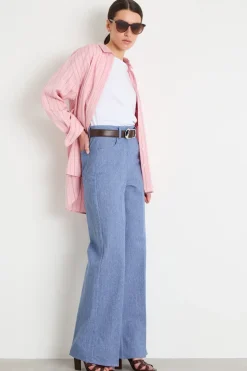 Pantalone jacquard stretch - Blu