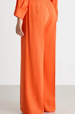 Pantalone palazzo con piega centrale - Arancione