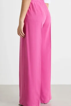 Pantalone palazzo con piega centrale - Fuxia