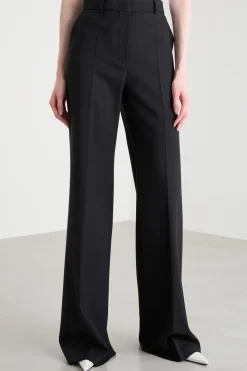 Pantalone palazzo con piega stirata - Nero