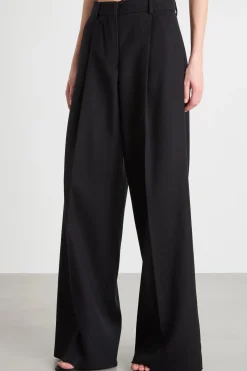 Pantalone palazzo con pinces - Nero