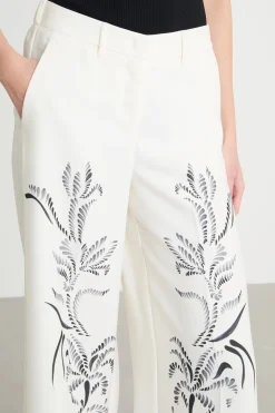 Pantalone palazzo con stampa - Bianco Nero