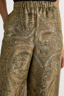 Pantalone palazzo con stampa sfumata - Verde