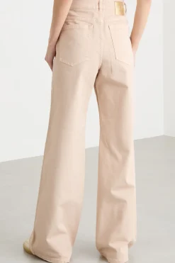 Pantalone palazzo in bull - Beige