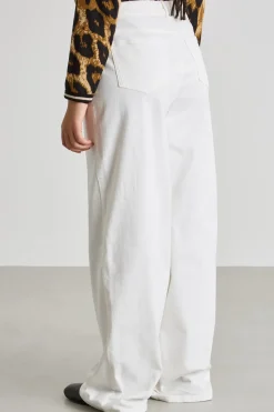 Pantalone palazzo in bull - Bianco