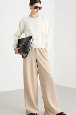 Pantalone palazzo in cady - Beige