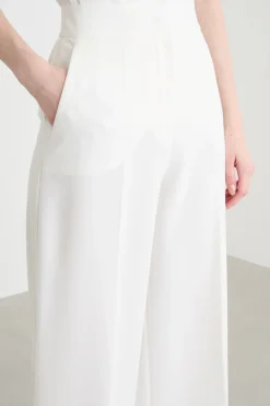 Pantalone palazzo in cady - Bianco