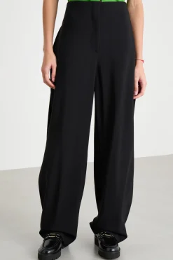 Pantalone palazzo in cady - Nero