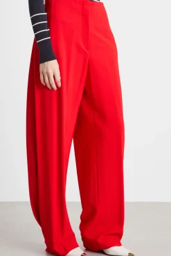 Pantalone palazzo in cady - Rosso