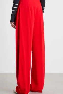 Pantalone palazzo in cady - Rosso